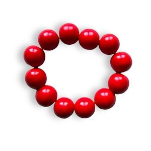 3 FOR $20 HANDCRAFTED Red Chunky Beaded Bracelet